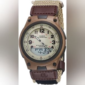 Casio AW80V-5BV, Telememo 30 Nylon Watch, 3 Alarms, 10 Year Battery, World Time